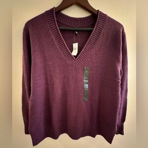 Banana Republic purple medium v neck sweater, new